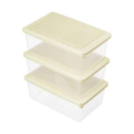 Комплект контейнеров для продуктов "Asti" прямоугольных 1,05л х 3 шт. (светло-бежевый)