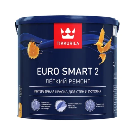 Краска интерьерная Tikkurila Euro Smart 2 VVA глубокоматовая 2,7л
