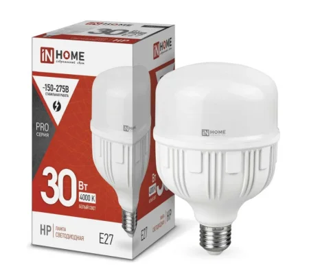 Лампа Е27 цилиндр 30Вт 4000К нейтр. бел. E27 2850лм 230В LED-HP-PRO (In Home) *1