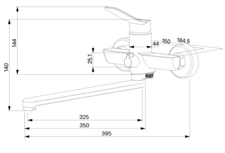 Смеситель для ванны одноручный Milardo Enjoy ENJSB00M10