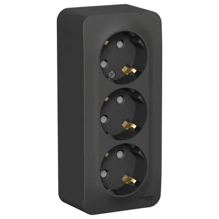 Розетка 3-м ОП BLANCA 16А 250В защ. шторки с заземл. изол. пласт. антрацит SchE BLNRA011316