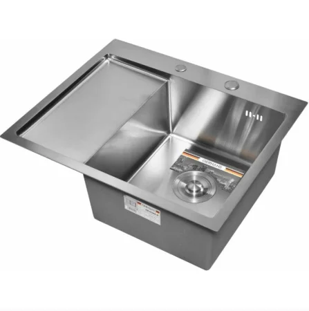 Мойка для кухни врезная GERHANS RK35848-R 580х480х220х0,3 мм с сифоном (5)