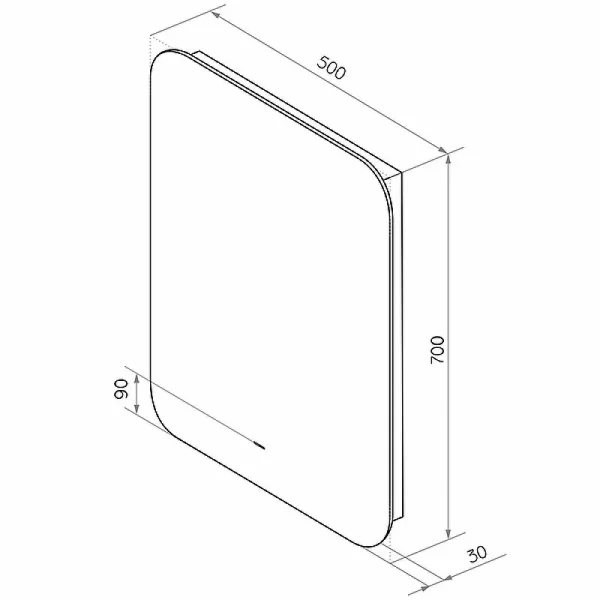 Зеркало с подсветкой Burzhe ЗЛП541 500х700мм с бесконтактным сенсором