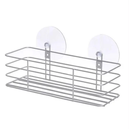 Полка прямоугольная 1-яр Eline B-1 18,4х9х10см металл хром на присосках Рыжий Кот И0781