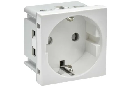 Розетка 1-м 2мод. РКС-20-30-П-К 45х45 с заземл. бел. PRIMER IEK CKK-40D-RSZB2-K01-K