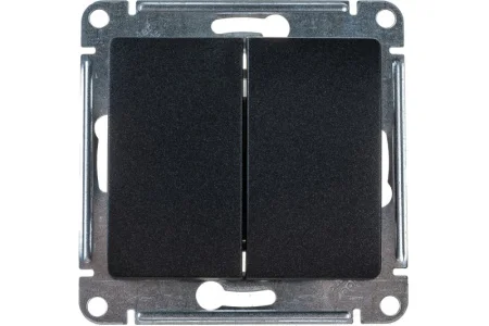 Выключатель 2-кл СП "Glossa" 10А IP20 (сх. 5) 10AX механизм антрацит SE GSL000751