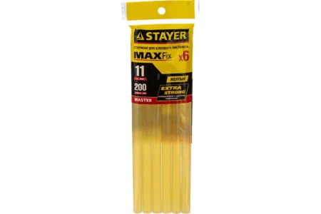 Стержни клеевые жёлтые 11х200мм уп-6шт Stayer Yellow Professional 2-06821-Y-S06 *1