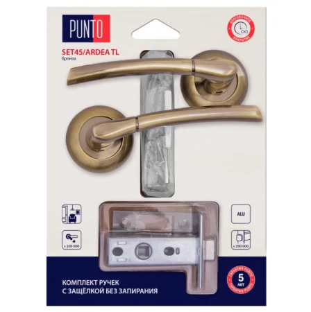 Комплект ручек PUNTO LM/A SET45R.TL54.ARDEA/HD ABG-6 с защелкой без запирания бронза 45639 *1