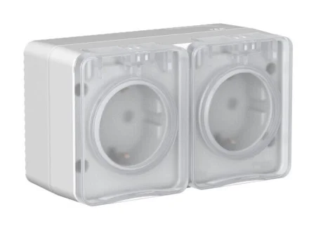 Розетка 2-м ОП AtlasDesign Profi с заземлением, со шторками ATN543026 Systeme Electric