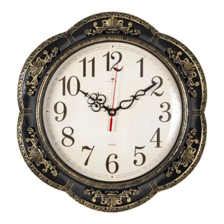 Часы настенные "Классика" круг d=35,5см, корпус черный с золотом Рубин 3533-008 *1