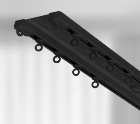 Карниз алюминиевый D-6 Премиум (A) 2-х рядный, 2,0м, Черный