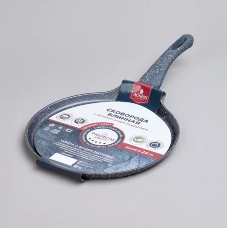 Сковорода Блинная Agness С Антипригарным Покрытием, 24Х2См, Индукционное Дно