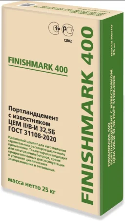 Портландцемент зеленый мешок ПЦ 400 ЦЕМ II/В-И 32,5Б  1уп=25кг Сухой Лог *1/56