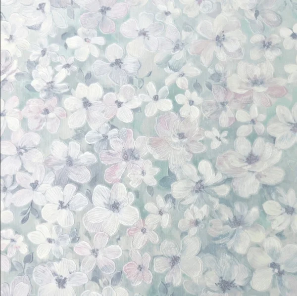 Обои компакт-винил Leto 60568-04 1,06х10м голубые с цветами