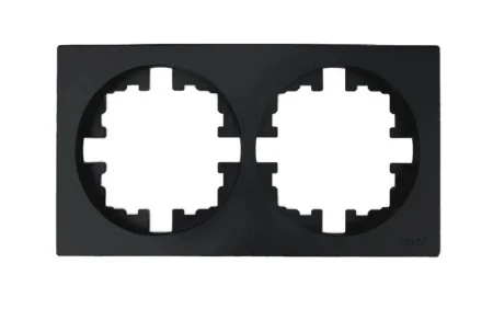 Рамка 2-м OSEN б/вст чёрный бархат Lezard 743-4200-147