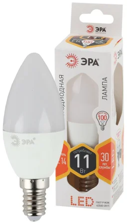 Лампа светодиодная Е14 11Вт 2700K B35-11W-827-E14 Б0032980 Эра