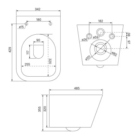 Унитаз подвесной Iddis Bild Q BIQRNSEi25 безободковый c системой смыва Торнадо