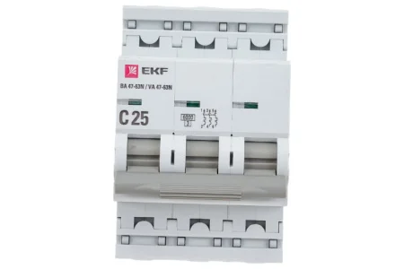 Выключатель автоматический 3п C 25А 6кА ВА 47-63N PROxima EKF M636325C