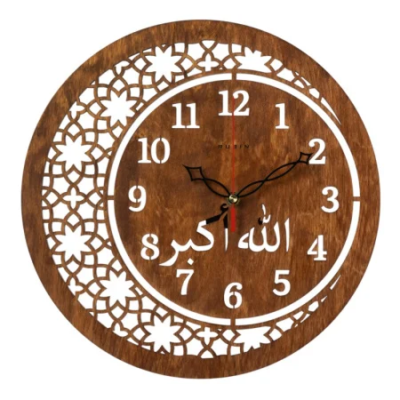 Часы настенные "Мусульманские" интерьерные  из дерева, d-35, открытая стрелка Рубин 3511-001 *1