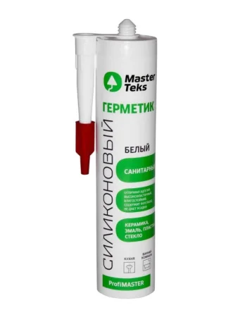 Герметик силиконовый MasterTeks санитарный белый 290мл 9612905/9613438