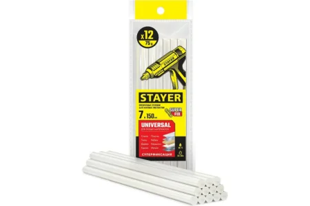Стержни клеевые прозрачные универс. 7х150мм уп-12шт Stayer Universal Professional 06817-12 *1