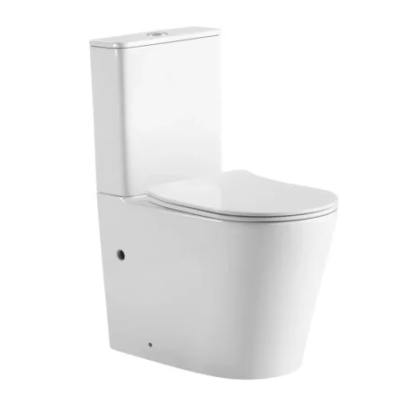 Унитаз напольный безободковый белый, тонкое сиденье дюропласт микролифт, soft close IBERICA BLANCA, TOLEDO ALTO, IB.TLA.121.1B1