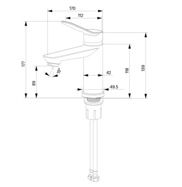 Смеситель для раковины одноручный Milardo Enjoy ENJSB00M01
