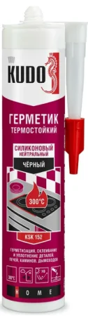 Герметик KUDO KSK-152 силиконовый нейтральный высокотемпературный,черный, 280 мл KSK-152 *12