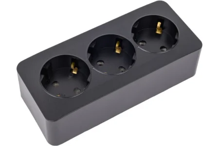 Розетка 3-м "София" ОП с/з ОП 250В 16А IP20 черный матовый MST16-13-05 Stekker *1