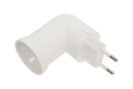 Переходник патрон Е27 ПР7/16-27-R02 вилка 220В пластик бел. EPP16-02-01-K01 (IEK) *1