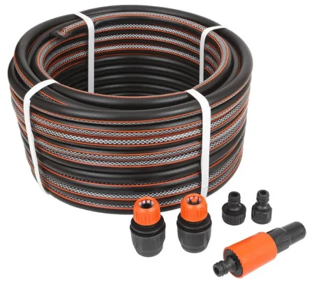 Шланг поливочный ТЭП d=1/2 (12,7 мм) 'Жук Оптима' (25 м) с коннекторами и насадкой 339552-00 *1