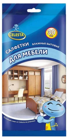 Celesta Хозяйственные влажные салфетки для мебели, 30шт