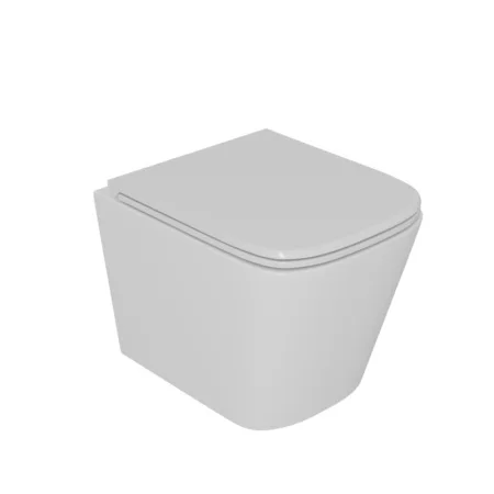 Унитаз подвесной безободковый (торнадо) D&K Berlin DT1436516,490*340*350 мм, сиденье микролифт, белый