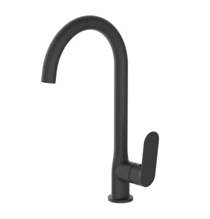 Смеситель для кухни одноручный с высоким изливом Voda Shore Black SHR519B черный