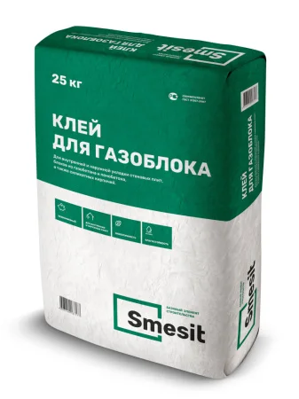 Клей для газоблока Smesit зима (-15) 25кг  1 48