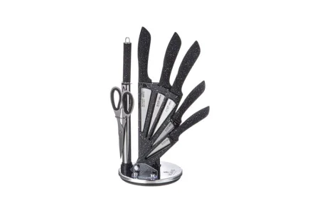 Набор Ножей Agness С Ножницами И Мусатом На Пластиковой Подставке, 8 Предметов