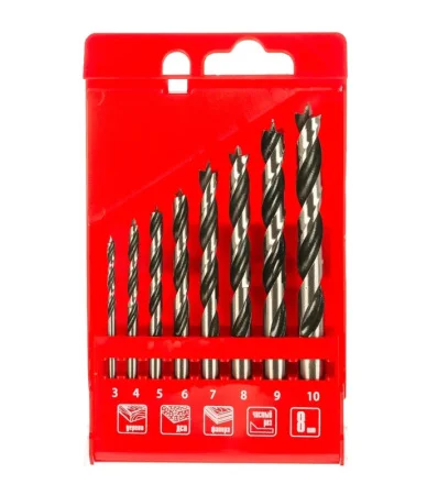 Набор сверл по дереву 3-4-5-6-7-8-9-10мм уп-8шт цилиндр. хвостовик Matrix 70282 *1