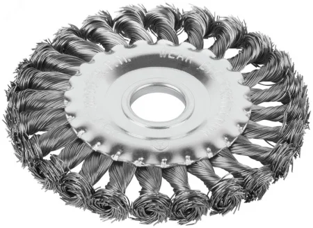 Щетка для УШМ посадка 22,2мм, 0,5х125мм крученая проволока, плоская, блистер Cutop Profi 82-908 *1