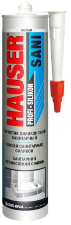 Герметик силиконовый санитарный SANI белый 260мл 48728 75161 75352 17615 (Hauser)  24 1440 (-20)