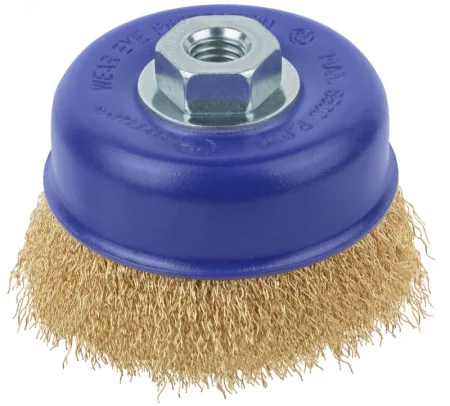 Щетка для УШМ М14 0,3х100мм латун. витая проволока, чашка, блистер Cutop Profi 82-895 *1