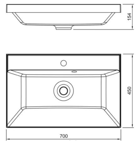 Раковина накладная Florentina Астория 70 10.170.00700.001 белая