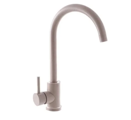 Смеситель для кухни одноручный с высоким изливом Антей Булат 511512 нерж.сталь бежевый