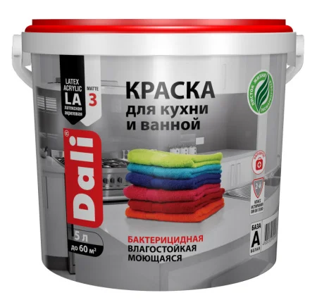 Краска ВД для кухни и ванной 5л ДАЛИ