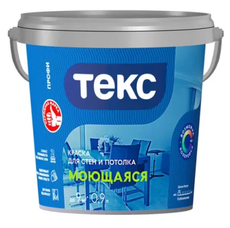 Краска для стен и потолка моющаяся ПРОФИ А 0,9л. *1/12