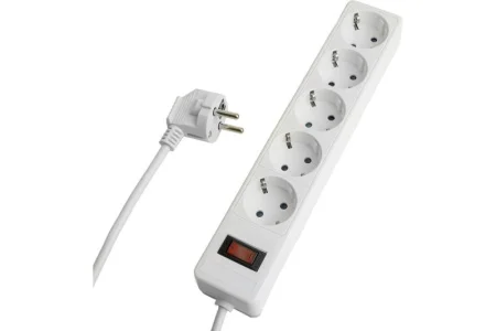 Удлинитель с сетевым фильтром 5х1,8м с/з 3x1мм2 Optima белый HM20-51-02 Stekker *1