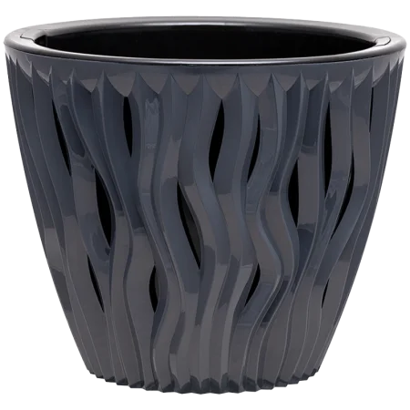 Кашпо д/цветов пласт. "Вдохновение" 3л антрацит КШ-5420 (La Decoro) *1