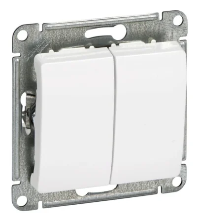 Выключатель 2-кл СП Glossa 10А белый GSL000151 Systeme Electric