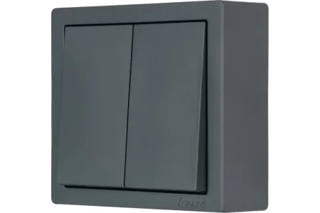 Выключатель 2-кл LETO графит Lezard 752-3400-101