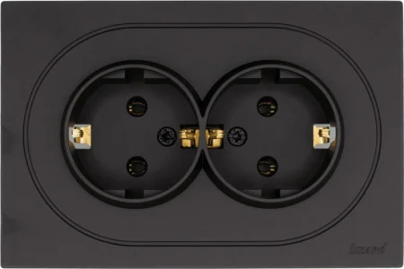 Розетка 2-м OSEN с/з ПБТ чёрный бархат Lezard 743-4200-127B