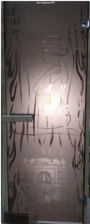 Дверной блок Очаг, стекло "бронза", п/струй, 1900х680, пр. откр. (толщина стекла 8мм)